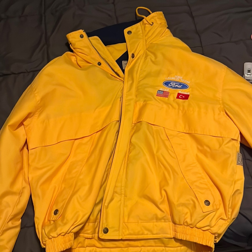 Yellow ford Timberline Colorado windbreaker jacket